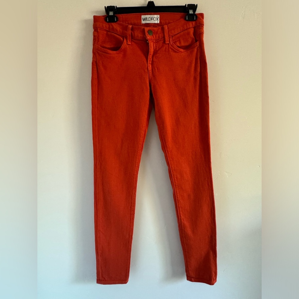WILDFOX Orange Carmen Skinny Jeans - Size 27